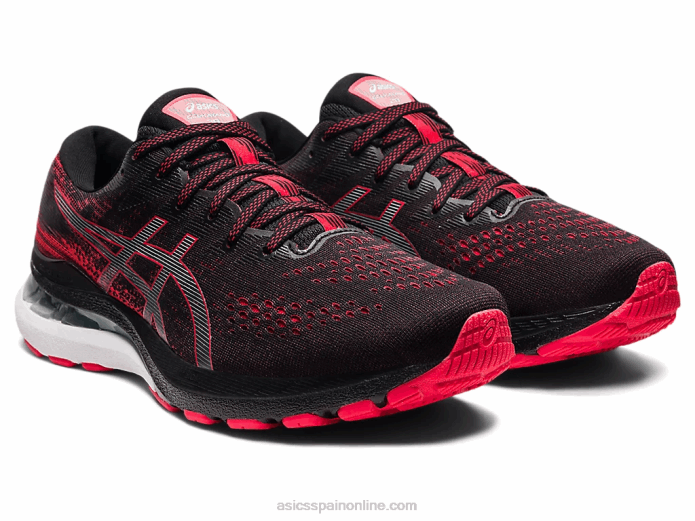 gel-kayano 28 Asics 4L681878 negro/rojo eléctrico
