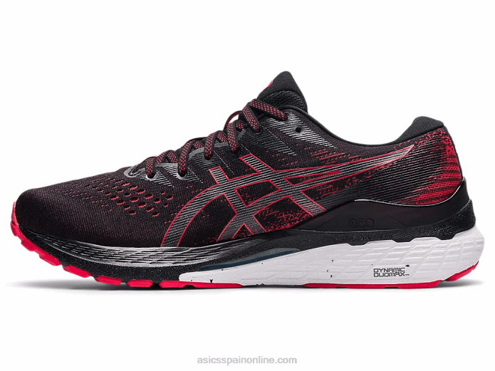 gel-kayano 28 Asics 4L681878 negro/rojo eléctrico