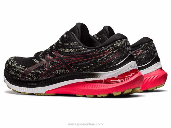 gel-kayano 29 ancho Asics 4L68429 negro/rojo eléctrico