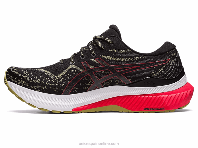 gel-kayano 29 ancho Asics 4L68429 negro/rojo eléctrico