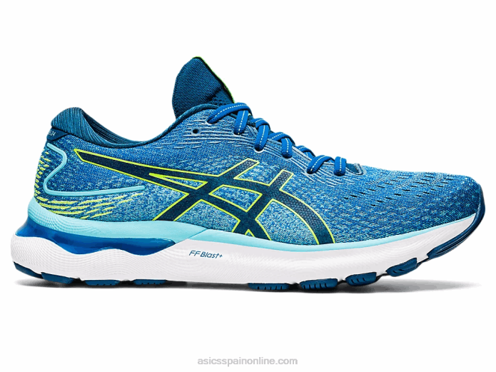 gel-nimbus 24 de ancho Asics 4L681467 unidad de lago/peligro verde