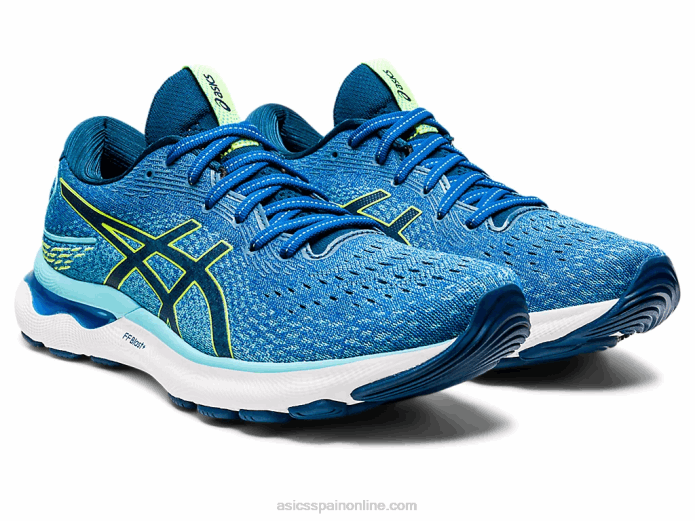 gel-nimbus 24 extra ancho Asics 4L681521 unidad de lago/peligro verde