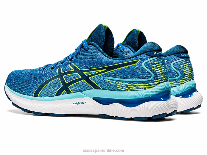gel-nimbus 24 extra ancho Asics 4L681521 unidad de lago/peligro verde