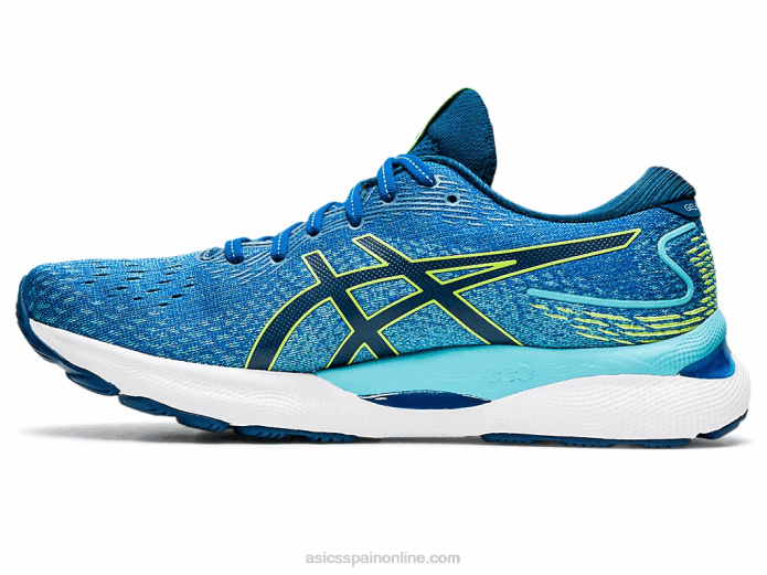 gel-nimbus 24 extra ancho Asics 4L681521 unidad de lago/peligro verde