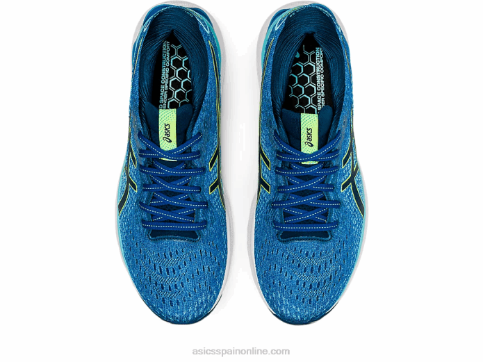 gel-nimbus 24 extra ancho Asics 4L681521 unidad de lago/peligro verde