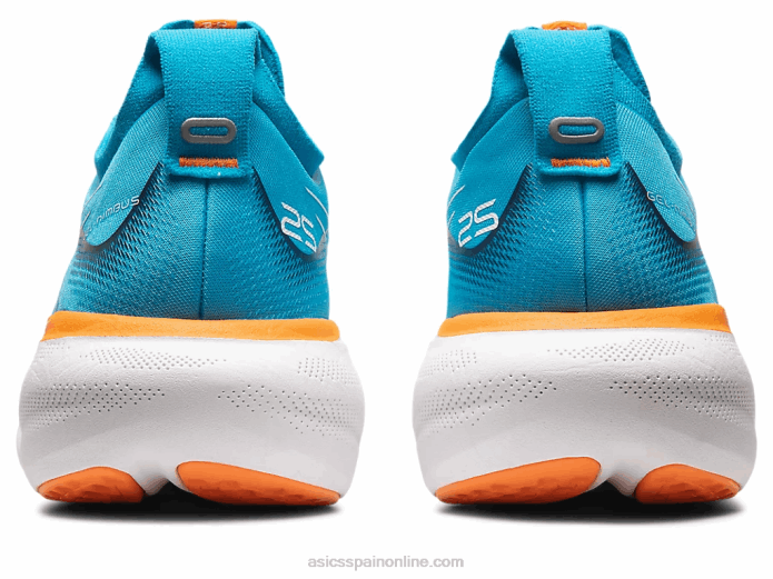 gel-nimbus 25 extra ancho Asics 4L68191 azul isla/melocotón sol