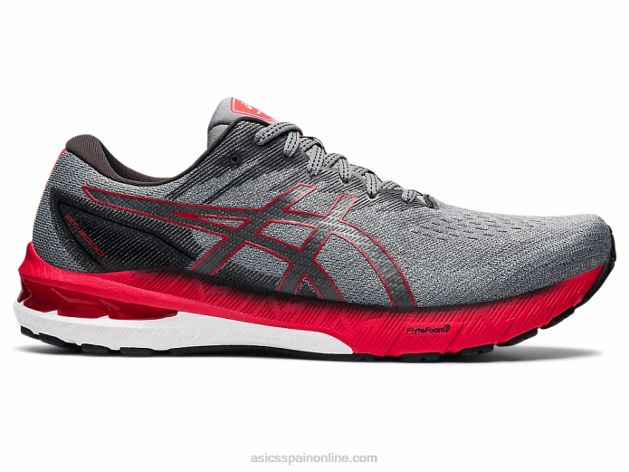 gt-2000 10 Asics 4L681646 gris medio/rojo eléctrico