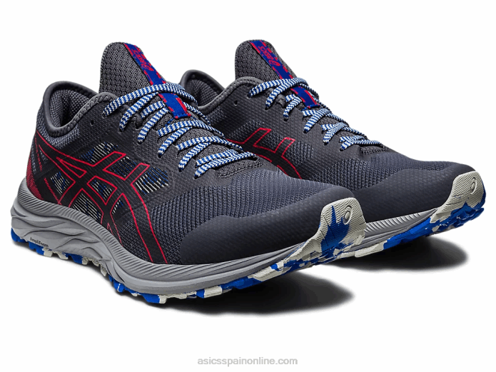 rastro de excitación de gel Asics 4L68357 gris portador/rojo eléctrico