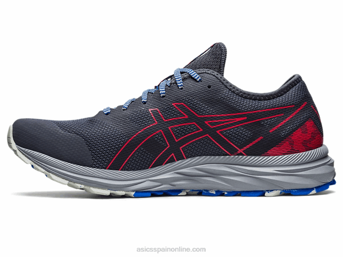 rastro de excitación de gel Asics 4L68357 gris portador/rojo eléctrico