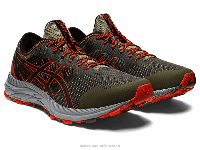 rastro de excitación de gel Asics 4L68910 manto verde/tomate cherry
