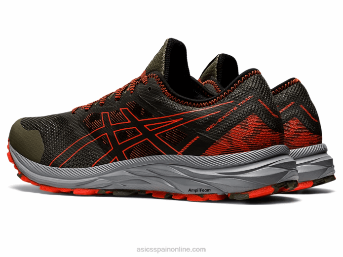 rastro de excitación de gel Asics 4L68910 manto verde/tomate cherry