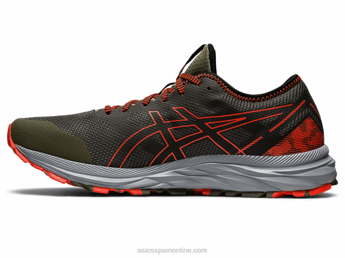 rastro de excitación de gel Asics 4L68910 manto verde/tomate cherry