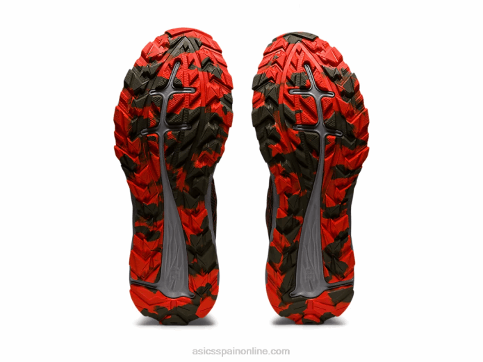 rastro de excitación de gel Asics 4L68910 manto verde/tomate cherry