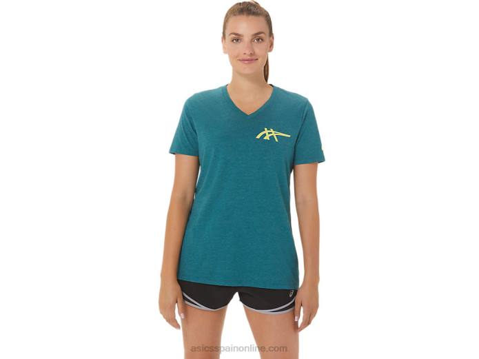 1977 heritage americana de mujer con cuello en v Asics 4L682753 brezo de pino de terciopelo