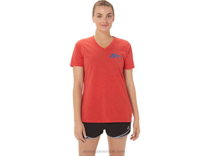 1977 heritage americana de mujer con cuello en v Asics 4L682821 brezo rojo clásico