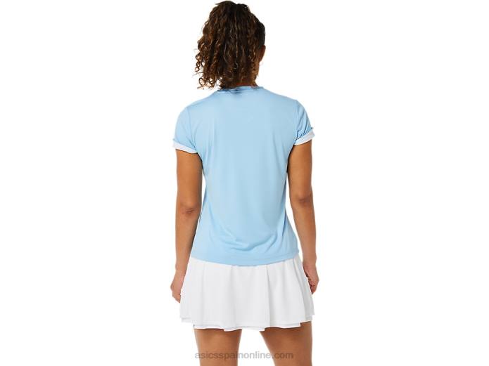 camiseta con gráfico de corte para mujer Asics 4L683491 cielo ártico