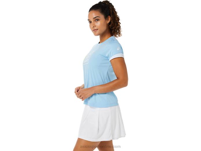 camiseta con gráfico de corte para mujer Asics 4L683491 cielo ártico