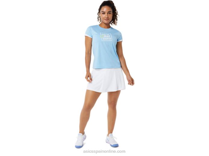 camiseta con gráfico de corte para mujer Asics 4L683491 cielo ártico