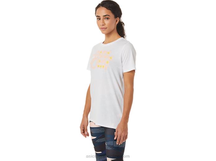 camiseta con gráfico de mujer Asics 4L683574 blanco brillante