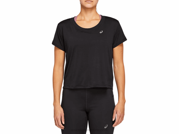 camiseta corta de manga corta para mujer Asics 4L684142 rendimiento negro