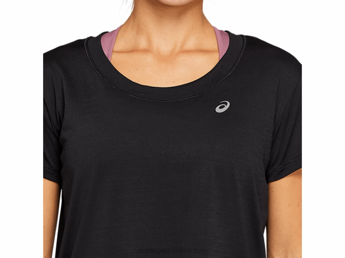 camiseta corta de manga corta para mujer Asics 4L684142 rendimiento negro