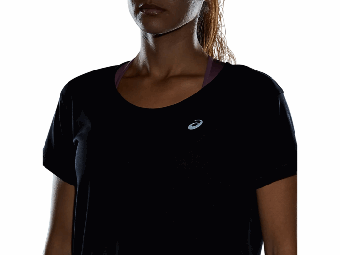 camiseta corta de manga corta para mujer Asics 4L684142 rendimiento negro