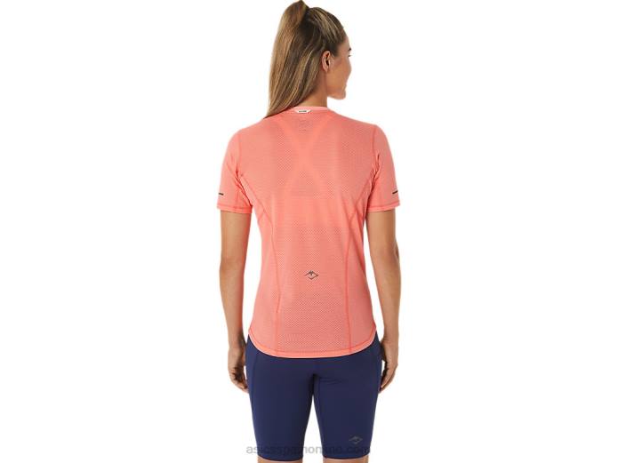 camiseta de manga corta fujitrail mujer Asics 4L682457 papaya/guayaba