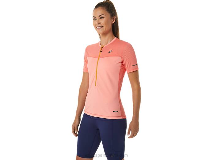 camiseta de manga corta fujitrail mujer Asics 4L682457 papaya/guayaba
