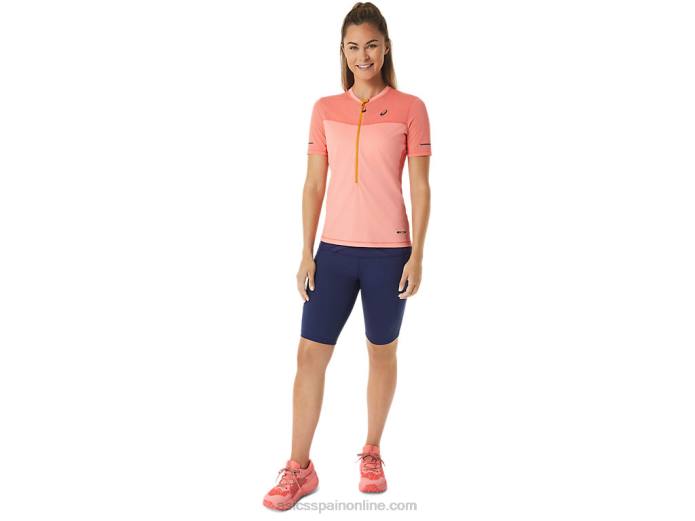 camiseta de manga corta fujitrail mujer Asics 4L682457 papaya/guayaba