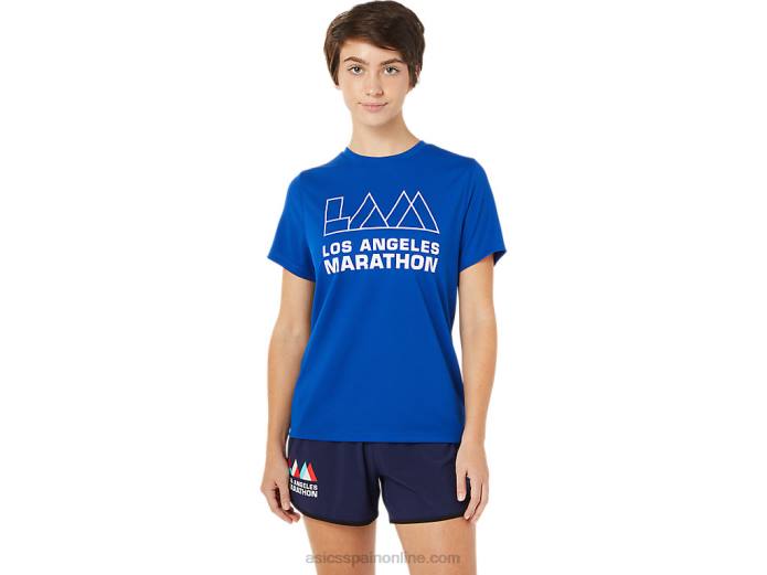 camiseta de manga corta lam ready-set ii para mujer 2 Asics 4L683629 azul