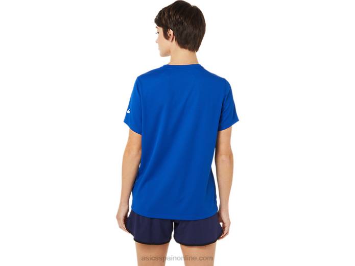 camiseta de manga corta lam ready-set ii para mujer 2 Asics 4L683629 azul