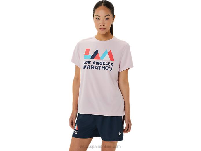 camiseta de manga corta lam ready-set ii para mujer Asics 4L683268 apenas rosa