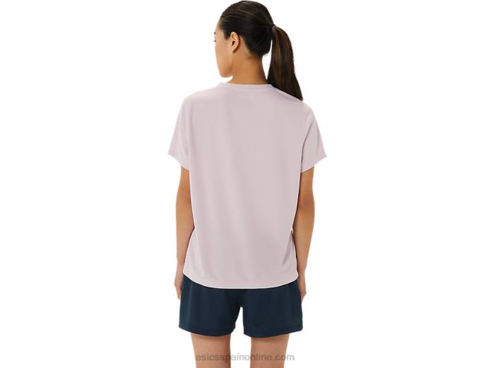 camiseta de manga corta lam ready-set ii para mujer Asics 4L683268 apenas rosa