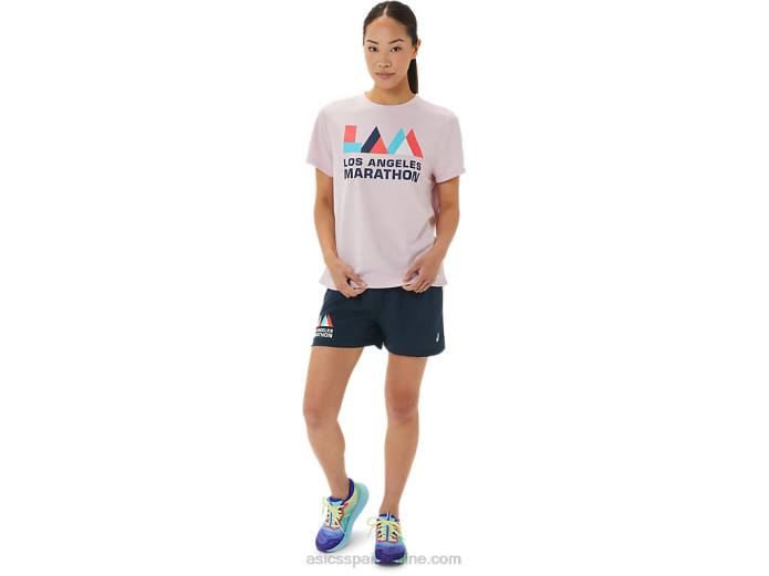 camiseta de manga corta lam ready-set ii para mujer Asics 4L683268 apenas rosa