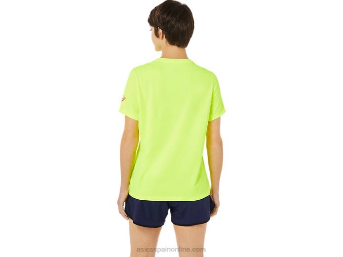 camiseta de manga corta lam ready-set ii para mujer Asics 4L683625 amarillo de seguridad