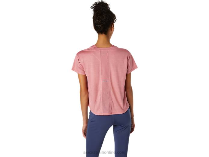 camiseta de manga corta nagare para mujer Asics 4L683696 rosa ahumado