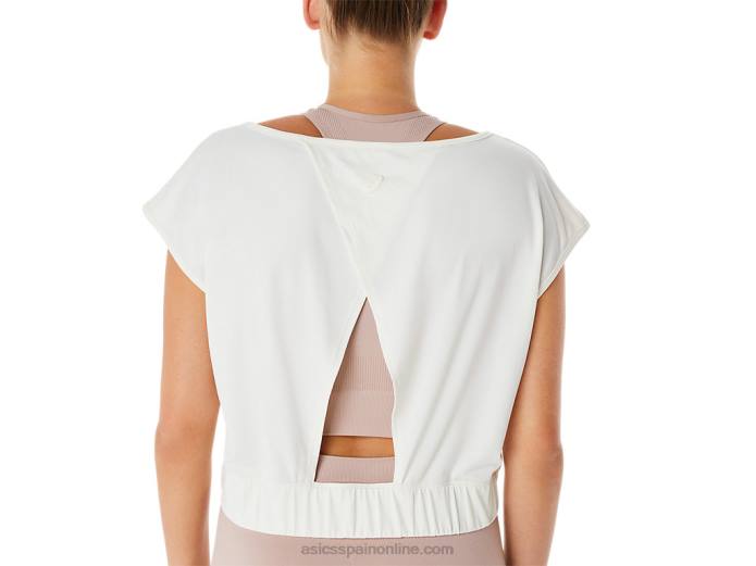 camiseta de manga corta nagino flex mujer Asics 4L682143 crema