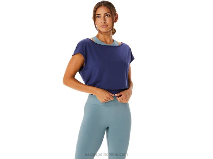 camiseta de manga corta nagino flex mujer Asics 4L682244 azul índigo
