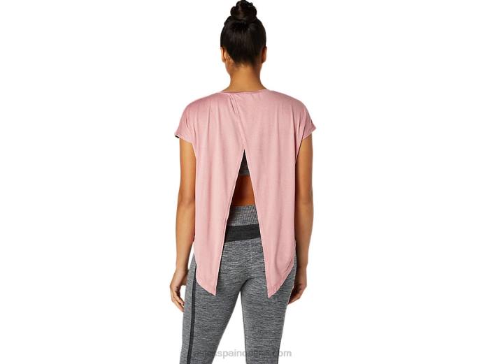 camiseta de manga corta para mujer Asics 4L683668 rosa ahumado