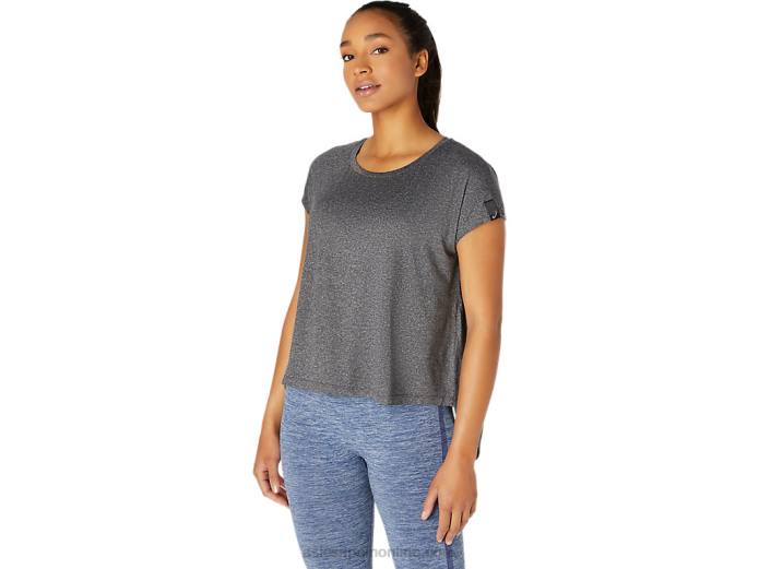 camiseta de manga corta para mujer Asics 4L683669 rendimiento negro