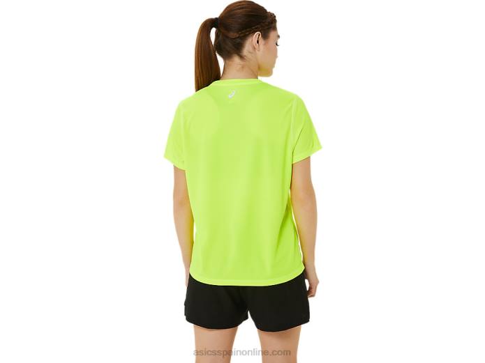 camiseta de manga corta ready-set ii para mujer Asics 4L683220 amarillo de seguridad