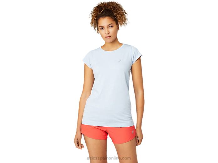 camiseta de manga corta sin costuras race para mujer Asics 4L683759 neblina