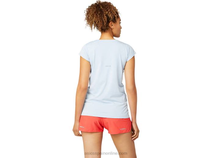 camiseta de manga corta sin costuras race para mujer Asics 4L683759 neblina