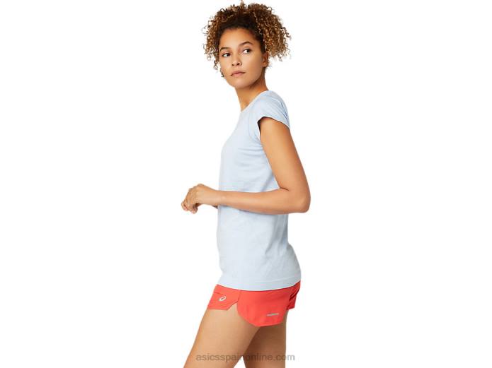 camiseta de manga corta sin costuras race para mujer Asics 4L683759 neblina