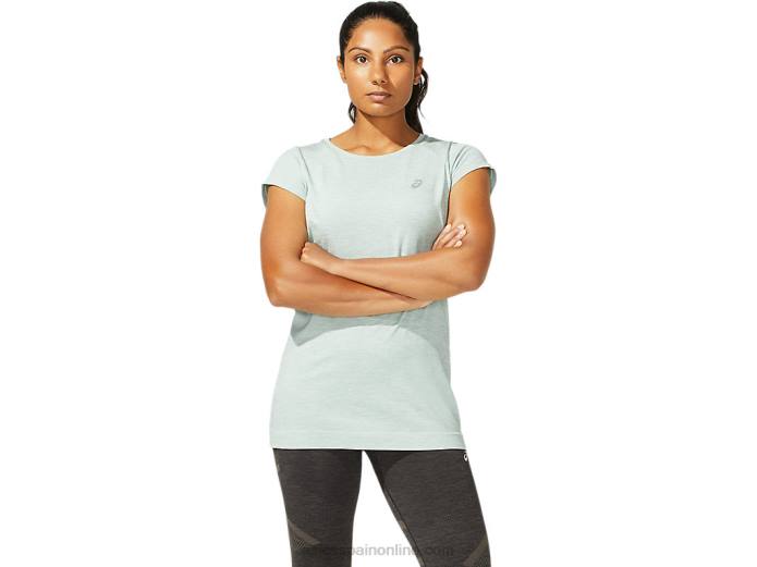 camiseta de manga corta sin costuras race para mujer Asics 4L683960 pizarra gris