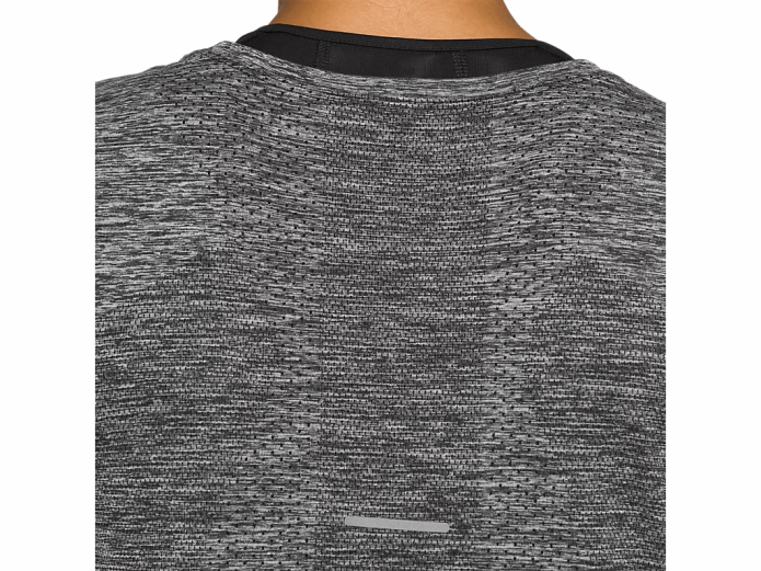 camiseta de manga corta sin costuras race para mujer Asics 4L684126 rendimiento negro
