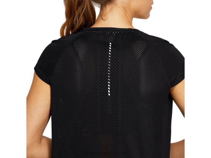 camiseta de manga corta ventilada future tokyo para mujer Asics 4L684129 rendimiento negro