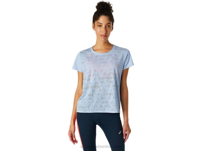 camiseta de manga corta ventilada para mujer Asics 4L683836 neblina