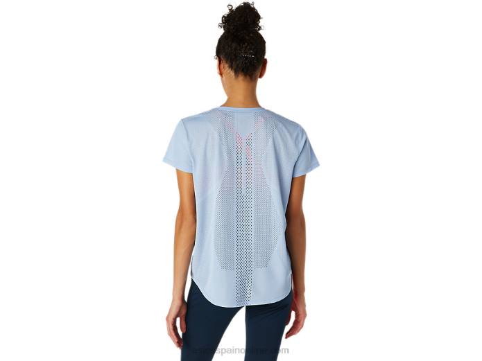 camiseta de manga corta ventilada para mujer Asics 4L683836 neblina