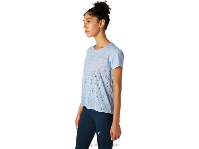 camiseta de manga corta ventilada para mujer Asics 4L683836 neblina
